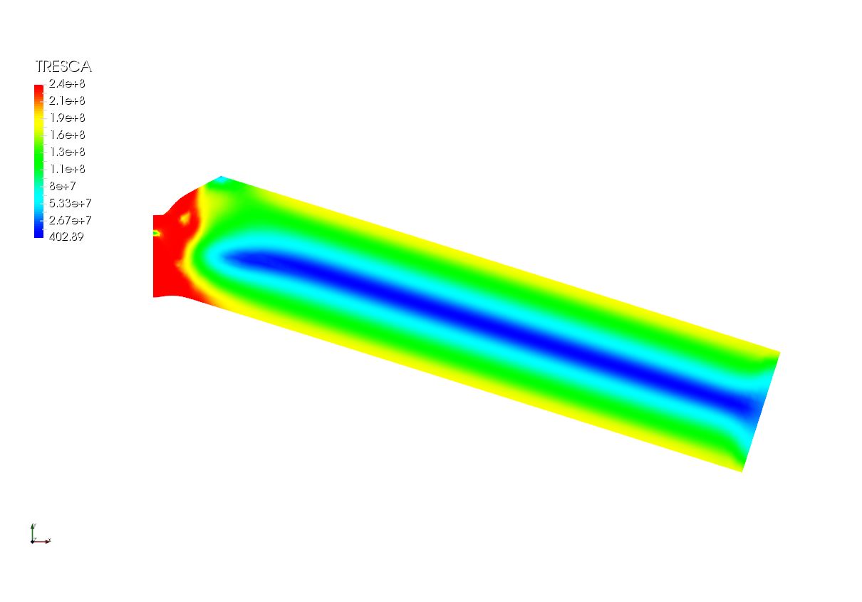 Simdroid 结构非线性测试：V形开槽Tresca梁的弯曲