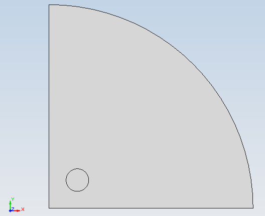 恒定磁场平行平面右上四分之一空间圆截面线圈单边-两直边磁力线垂直