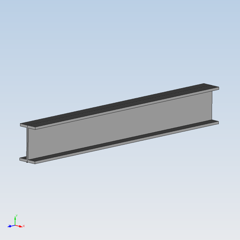工程力学-工字截面金属简支梁受均布载荷仿真