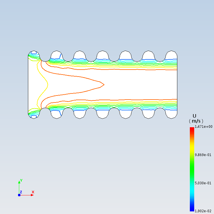 压力容器-波纹换热管内流体层流流动分析