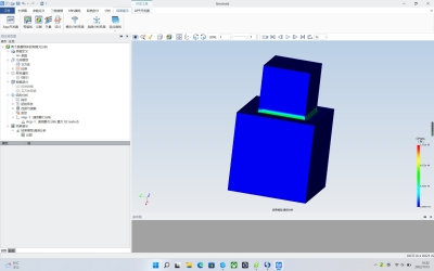 两个堆叠物体的有限元分析