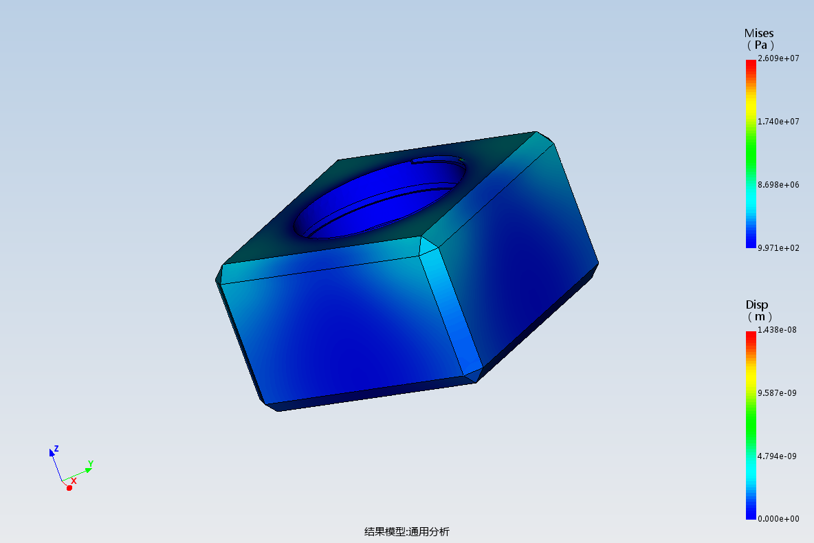 不锈钢四角螺母的静力分析模型