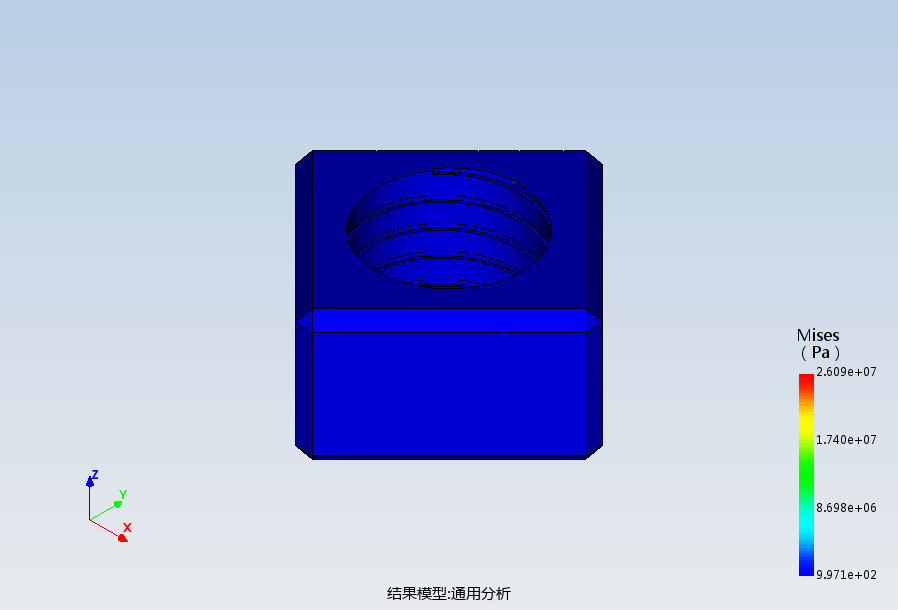 不锈钢四角螺母的静力分析模型