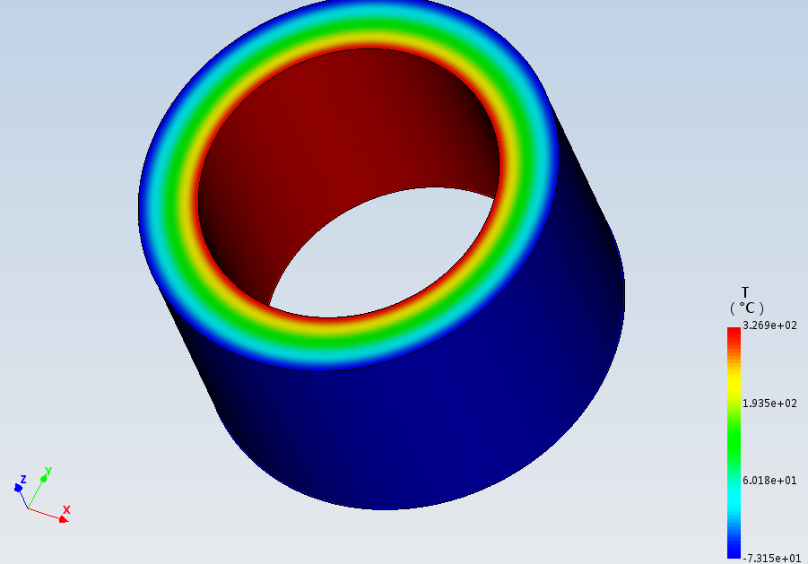 圆筒热分析内部温度场