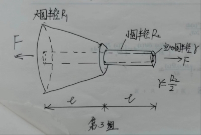 空心圆桶受拉力分析