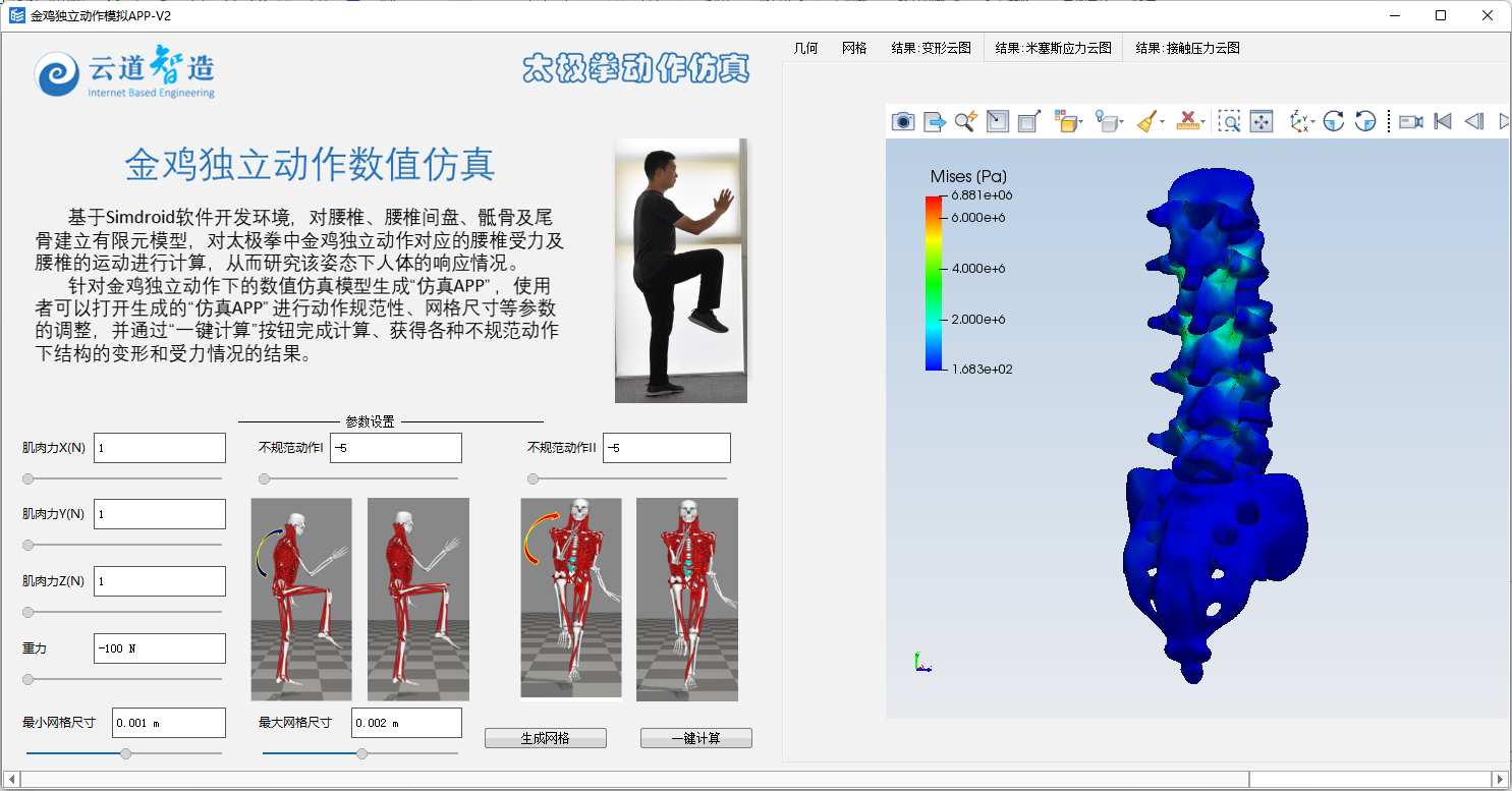 太极拳动作骨骼受力分析