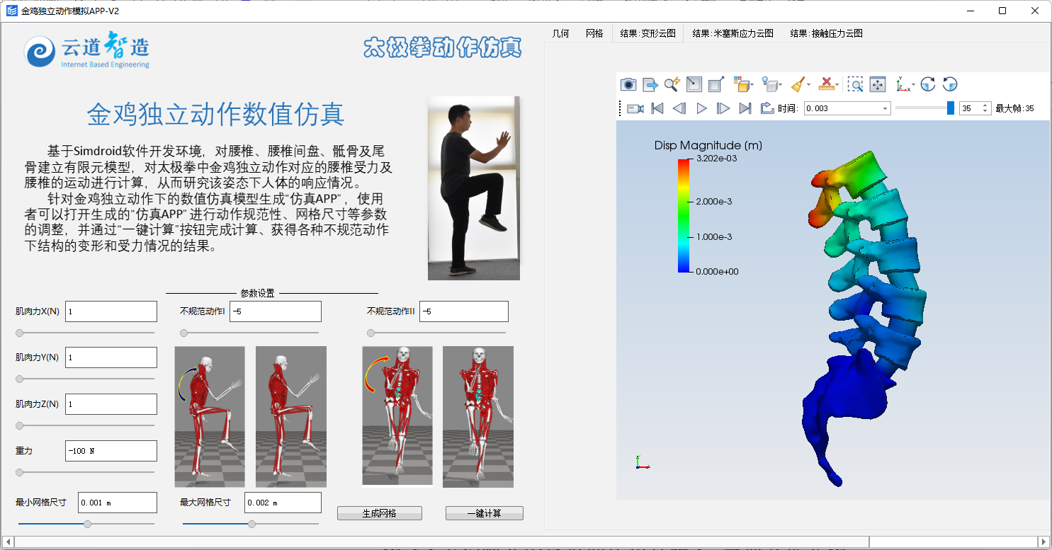 太极拳动作骨骼受力分析