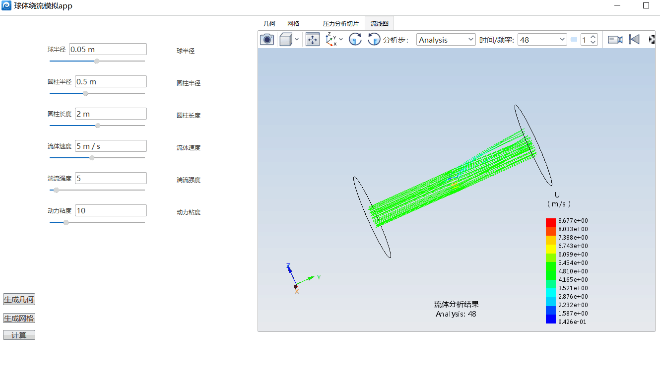 球体绕流模拟