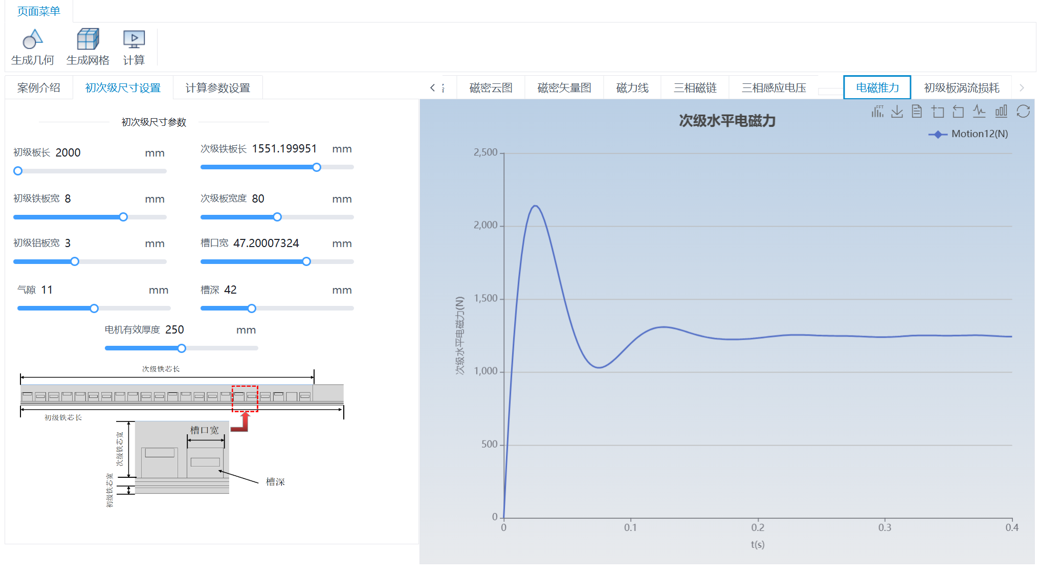 感应直线电机仿真