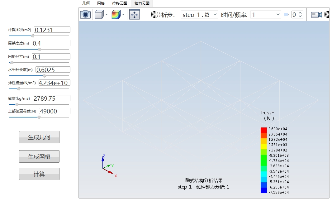 空间桁架结构静力分析